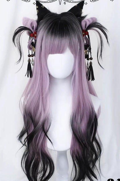Lolita Wig - Black/purple Ombre Blunt Bangs, 2 Colors, Sweet Style - main product image