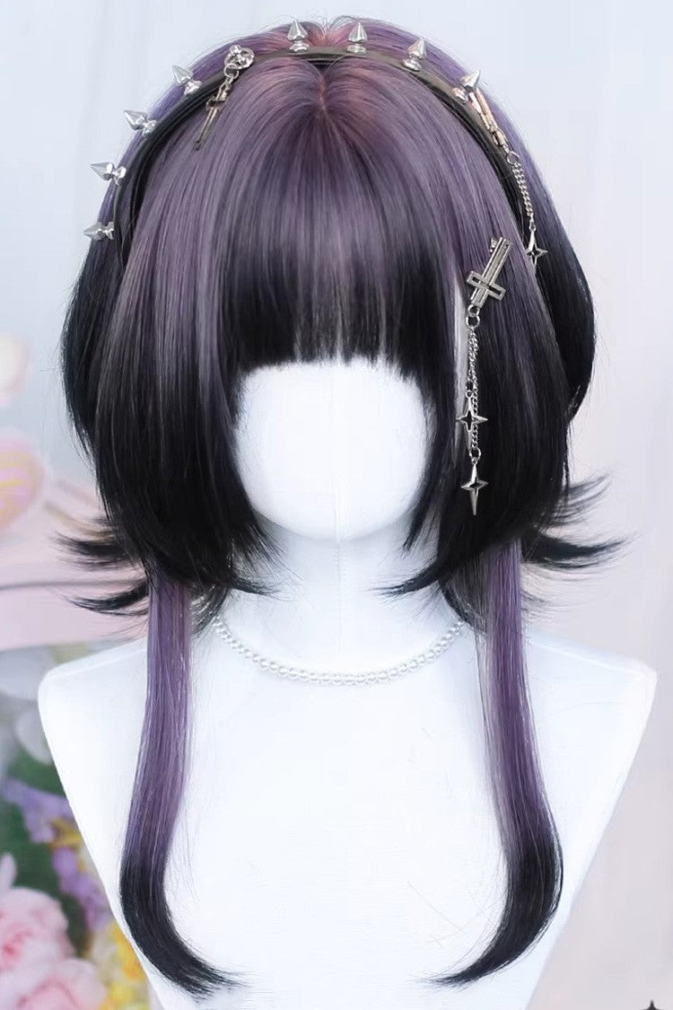 Lolita Wig - Black/purple Ombre Mid-length, 2 Colors, Sweet Style, Gothic Style - main product image
