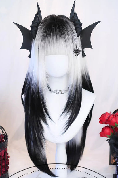 Lolita Wig - Black/white Natural Gradient, 2 Colors, Sweet Style, Gothic Style - main product image