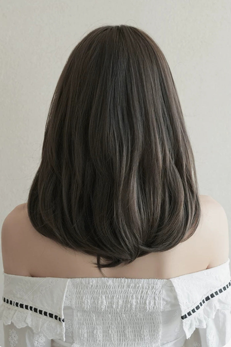 Lolita Wig - Cool Brown Refined Side-swept, Brown, Layered, Sweet Style - additional product view 3