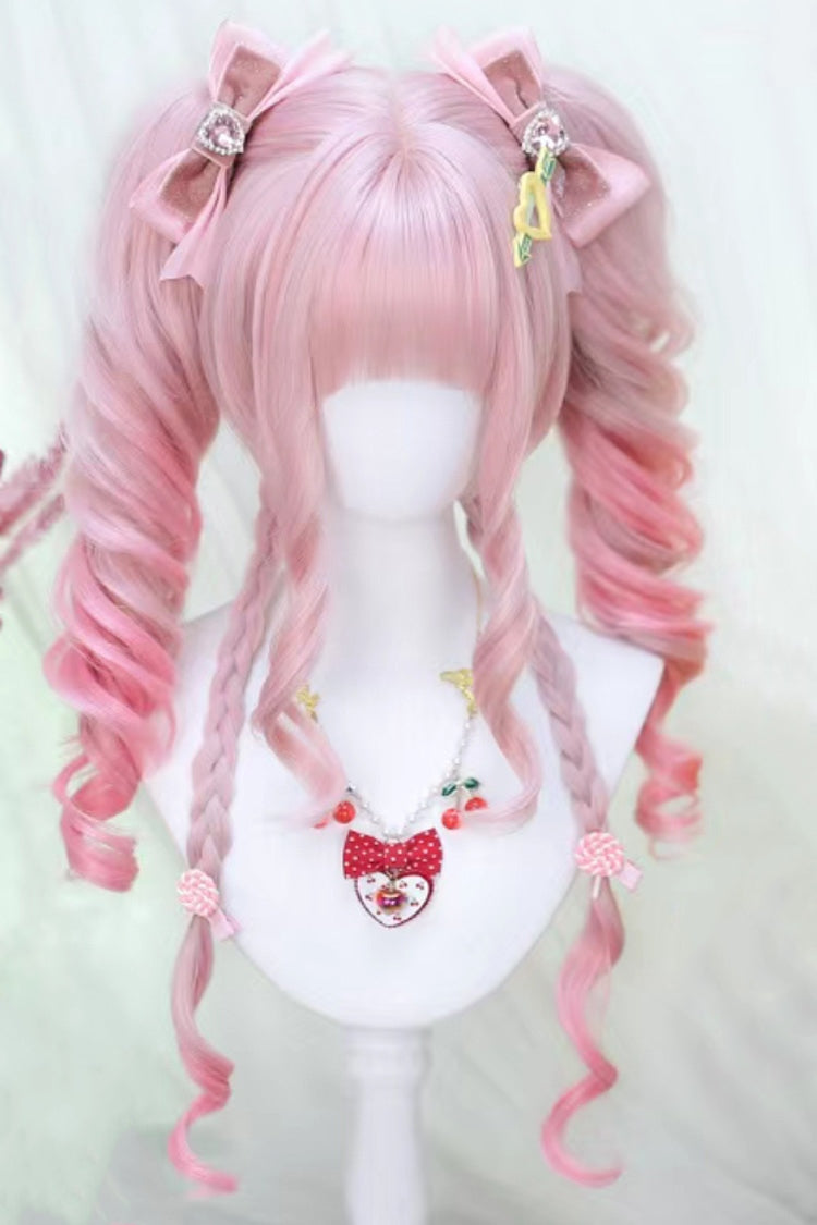 Lolita Wig - Cream Pink Ombre Roman Curl, Pink, Sweet Style - Lolita Coordinate Hair - main product image
