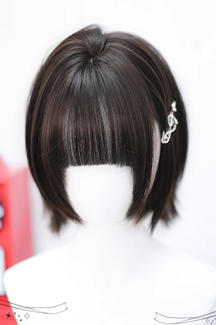 Lolita Wig - Dark Brown Light Air Bangs, Brown - Daily and Convention Styling - additional product view 4