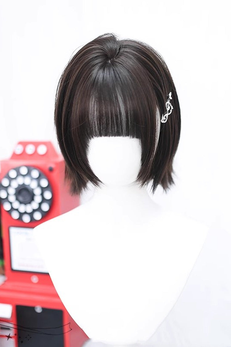 Lolita Wig - Dark Brown Light Air Bangs, Brown - Daily and Convention Styling - main product image