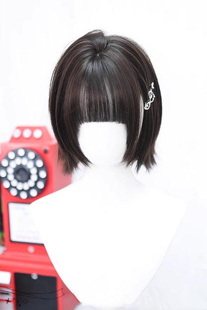Lolita Wig - Dark Brown Light Air Bangs, Brown - Daily and Convention Styling - main product image