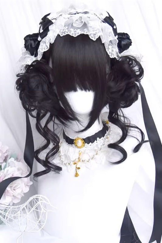 Lolita Wig - Dragon Whisker Bun Chinese Style, Black, Chinese-Inspired Style - main product image
