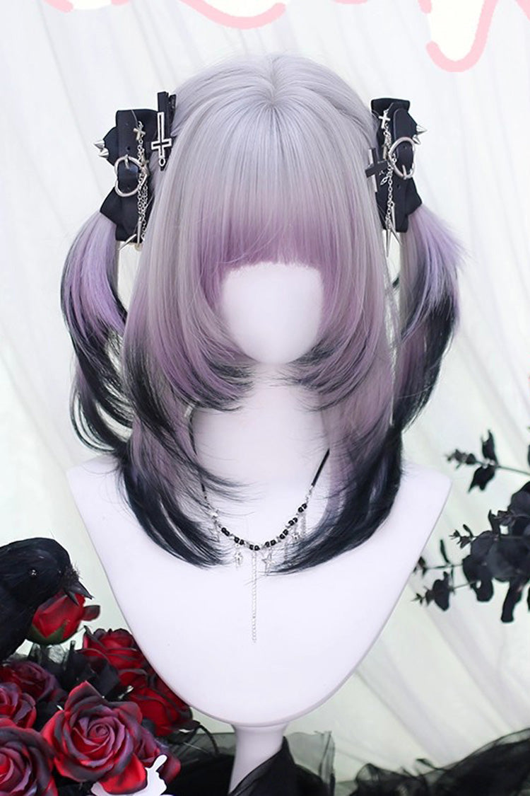 Lolita Wig - Gradient Air Bangs Bob, Purple, Sweet Style - Kawaii Outfit Wig - additional product view 2