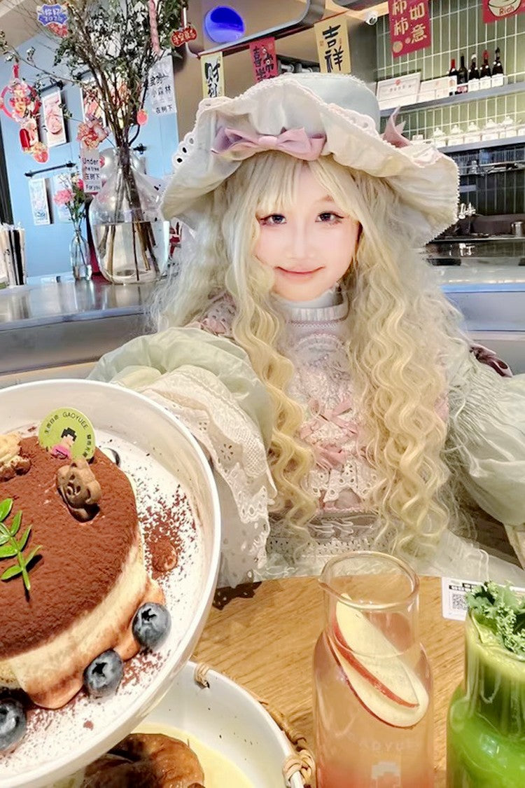 Lolita Wig - Light Gold Roman Ringlet Curls, Gold, Sweet Style - additional product view 4