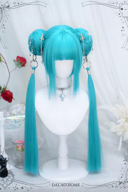 Lolita Wig - Marble Head With Ponytail, Green, Sweet Style - Kawaii Outfit Wig - additional product view 2