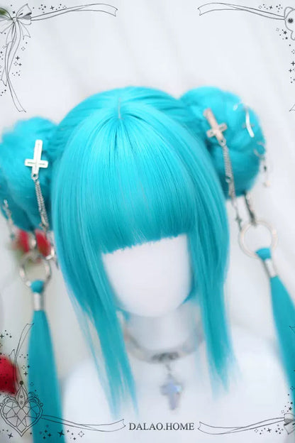 Lolita Wig - Marble Head With Ponytail, Green, Sweet Style - Kawaii Outfit Wig - additional product view 3