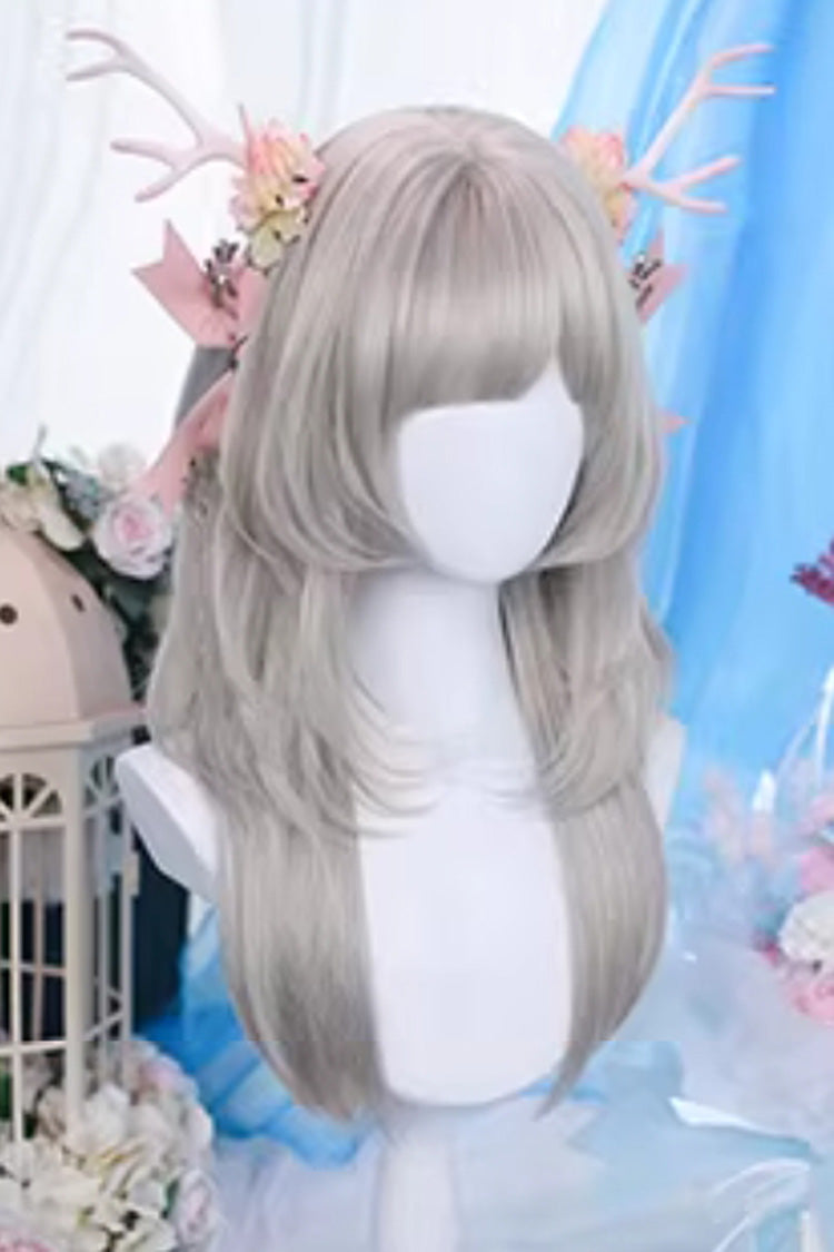 Lolita Wig - Moonfog Silver Gray Layered, 2 Colors, Sweet Style - additional product view 2