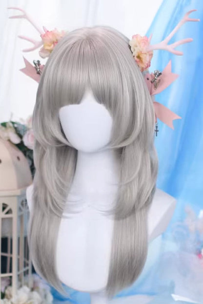 Lolita Wig - Moonfog Silver Gray Layered, 2 Colors, Sweet Style - additional product view 4