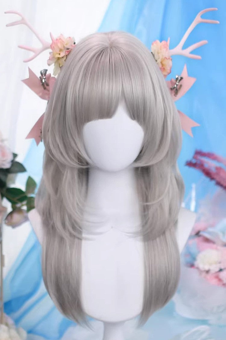 Lolita Wig - Moonfog Silver Gray Layered, 2 Colors, Sweet Style - main product image
