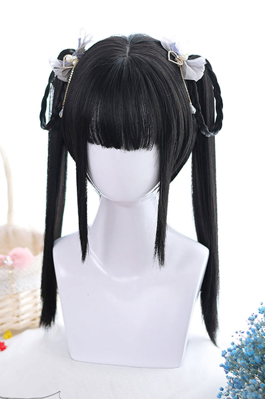 Lolita Wig - Natural Double Ponytail, Black, Classic Style - Lolita Coordinate Hair - main product image