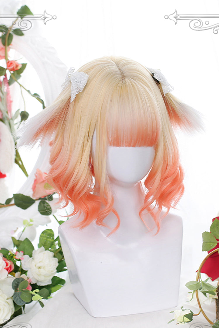Lolita Wig - Orange Gradient Animal Ears, Orange, Sweet Style - additional product view 2