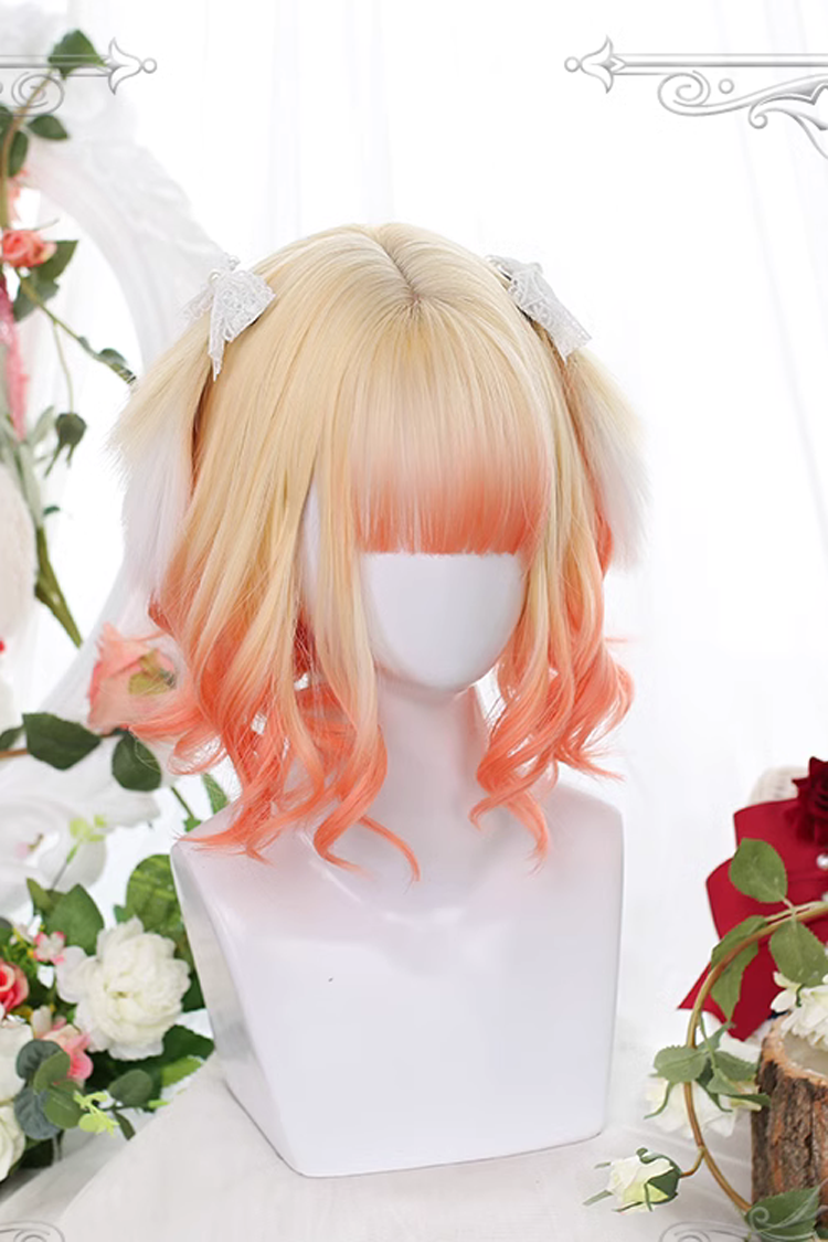 Lolita Wig - Orange Gradient Animal Ears, Orange, Sweet Style - additional product view 3