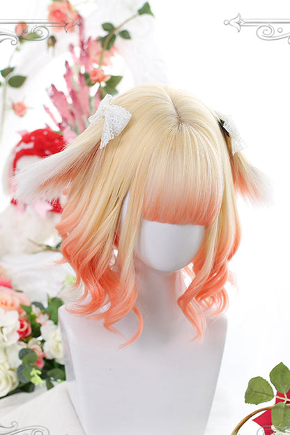 Lolita Wig - Orange Gradient Animal Ears, Orange, Sweet Style - additional product view 4