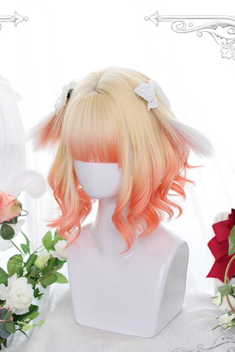 Lolita Wig - Orange Gradient Animal Ears, Orange, Sweet Style - additional product view 5