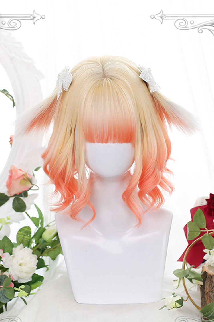 Lolita Wig - Orange Gradient Animal Ears, Orange, Sweet Style - main product image