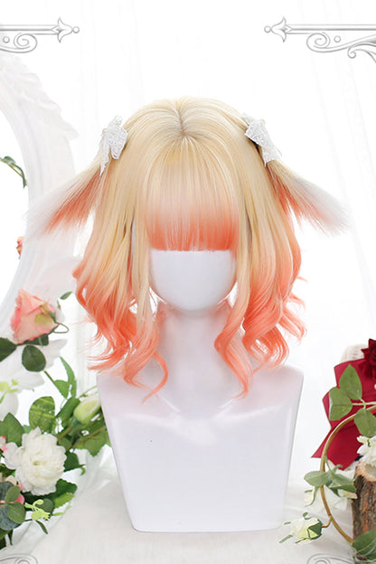 Lolita Wig - Orange Gradient Animal Ears, Orange, Sweet Style - main product image