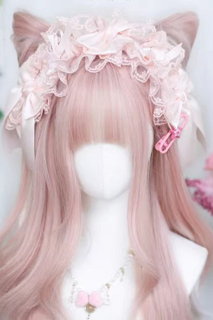 Lolita Wig - Pastel Pink Ombre Soft Curls, Pink, Sweet Style - additional product view 3