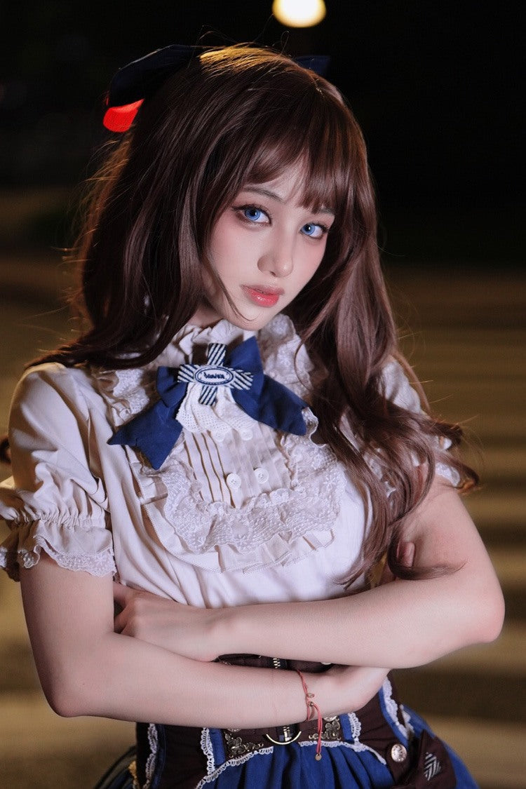 Lolita Wig - Peach Linen Japanese Jk Style, Peach-Linen, Sweet Style - additional product view 5