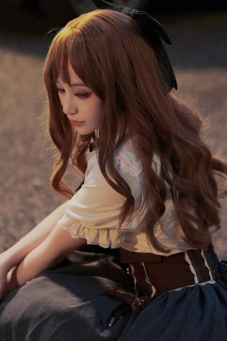 Lolita Wig - Peach Linen Japanese Jk Style, Peach-Linen, Sweet Style - additional product view 6