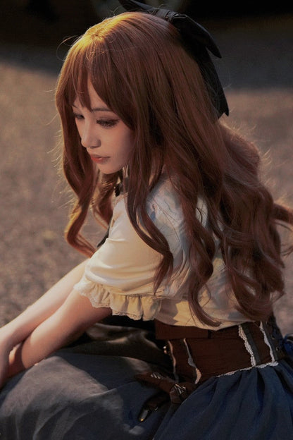 Lolita Wig - Peach Linen Japanese Jk Style, Peach-Linen, Sweet Style - additional product view 6