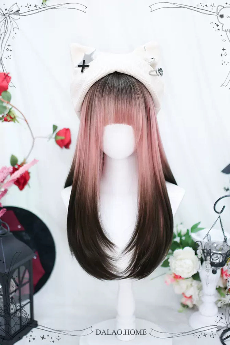 Lolita Wig - Pink/brown Natural Gradient, 2 Colors, Sweet Style - additional product view 2