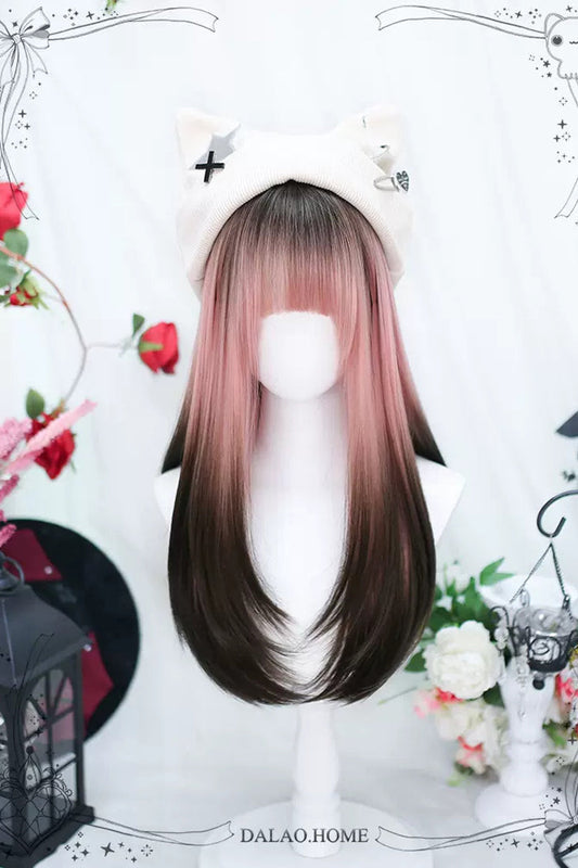 Lolita Wig - Pink/brown Natural Gradient, 2 Colors, Sweet Style - additional product view 2