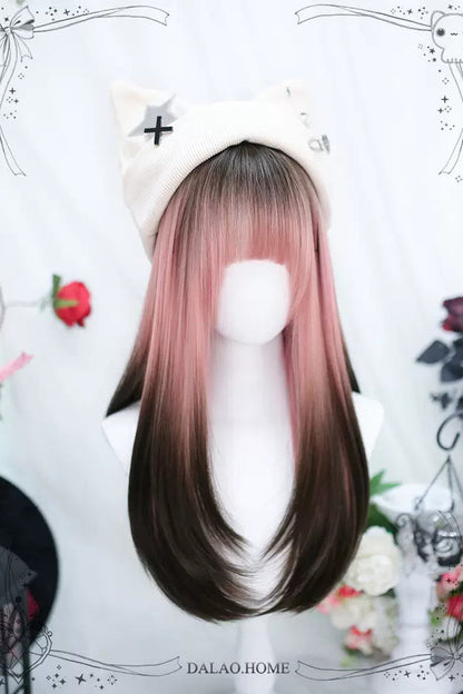 Lolita Wig - Pink/brown Natural Gradient, 2 Colors, Sweet Style - additional product view 3