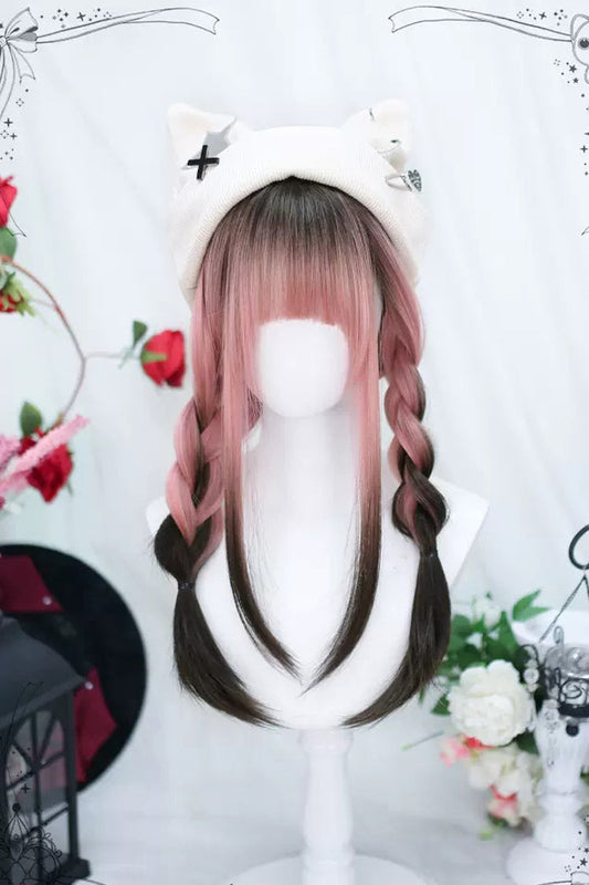Lolita Wig - Pink/brown Natural Gradient, 2 Colors, Sweet Style - main product image