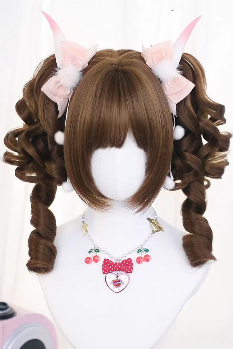 Lolita Wig - Roman Ringlet With Twin, 3 Colors, Sweet Style - Daily and Convention Styling - One-Size Warm-Brown option