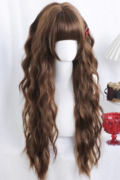 Lolita Wig - Sakuraki Warm Brown Beach Waves, Brown, Sweet Style - additional product view 2