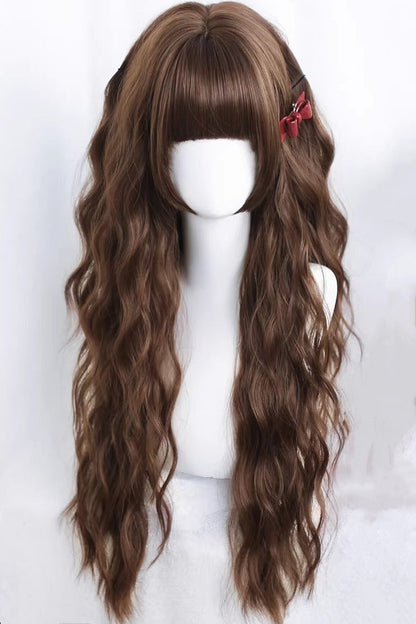 Lolita Wig - Sakuraki Warm Brown Beach Waves, Brown, Sweet Style - main product image