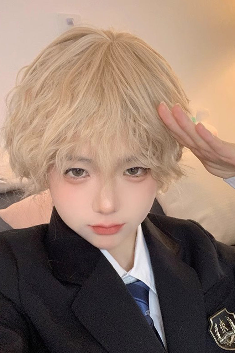 Lolita Wig - Sand Gold Natural Tin Foil Perm, Gold - Daily and Convention Styling - additional product view 3