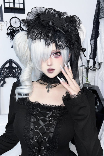 Lolita Wig - Silver Gray, 2 Colors, Sweet Style - Lolita Coordinate Hair - additional product view 4