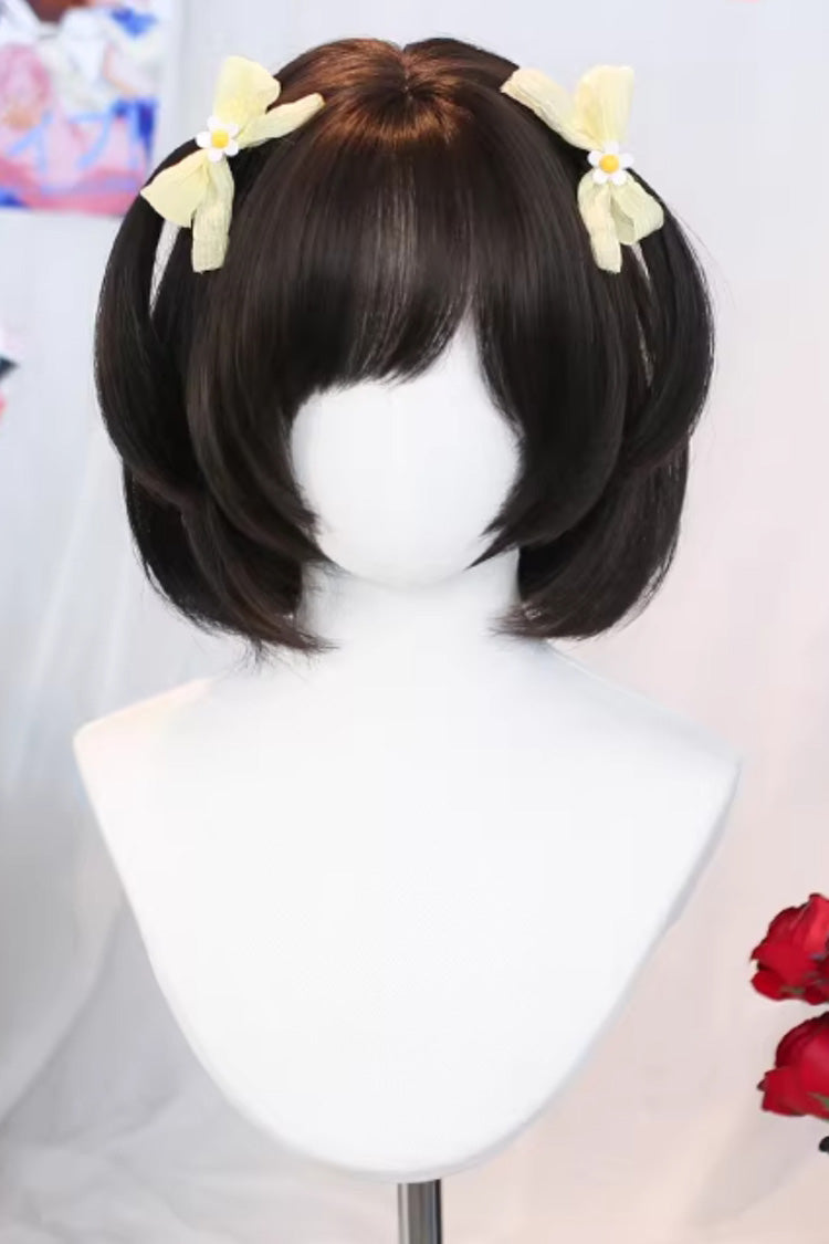 Lolita Wig - Straight Doll-like, 2 Colors, Sweet Style - Lolita Coordinate Hair - One-Size Black-Tea-Brown option