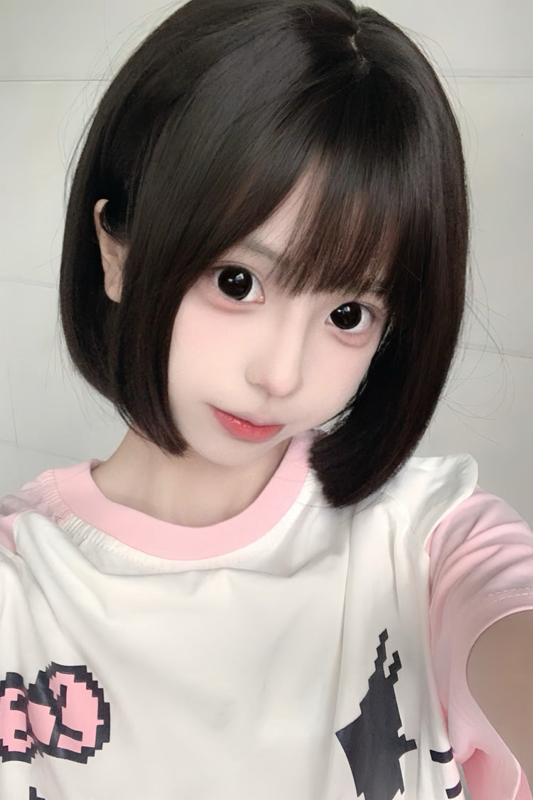 Lolita Wig - Stylish Girl Straight Bob, 2 Colors, Sweet Style - additional product view 3