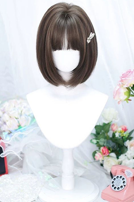 Lolita Wig - Stylish Girl Straight Bob, 2 Colors, Sweet Style - One-Size Cool-Brown option