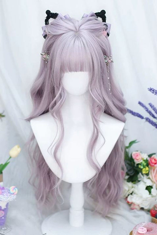 Lolita Wig - Taro Purple Straight Bangs, Purple, Sweet Style - additional product view 2