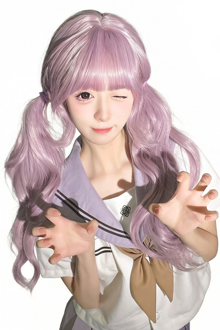 Lolita Wig - Taro Purple Straight Bangs, Purple, Sweet Style - additional product view 4