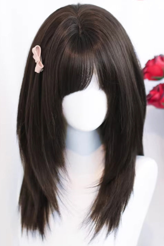 Lolita Wig - Tea Brown Straight, 2 Colors, Sweet Style - Lolita Coordinate Hair - additional product view 2