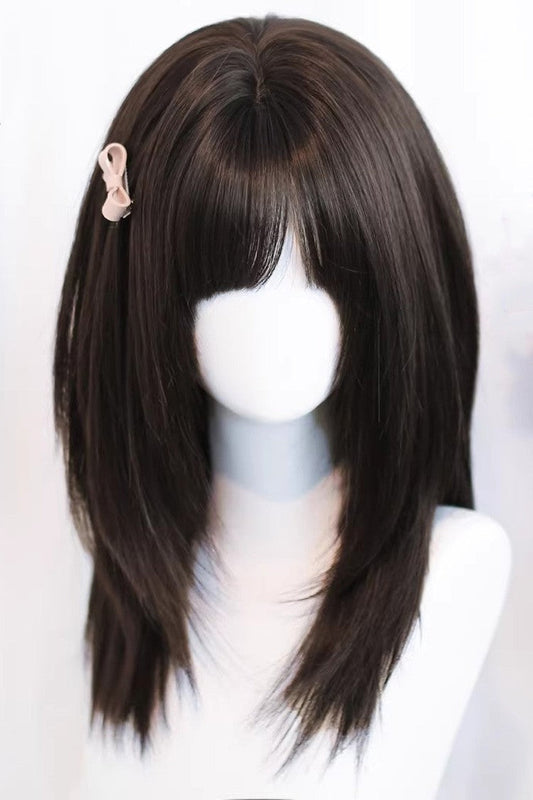 Lolita Wig - Tea Brown Straight, 2 Colors, Sweet Style - Lolita Coordinate Hair - main product image