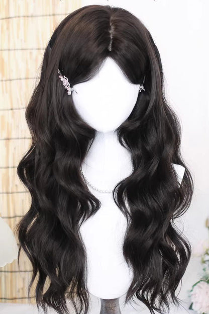 Lolita Wig - Tea Middle-parted Natural Daily, Black, Sweet Style - additional product view 2