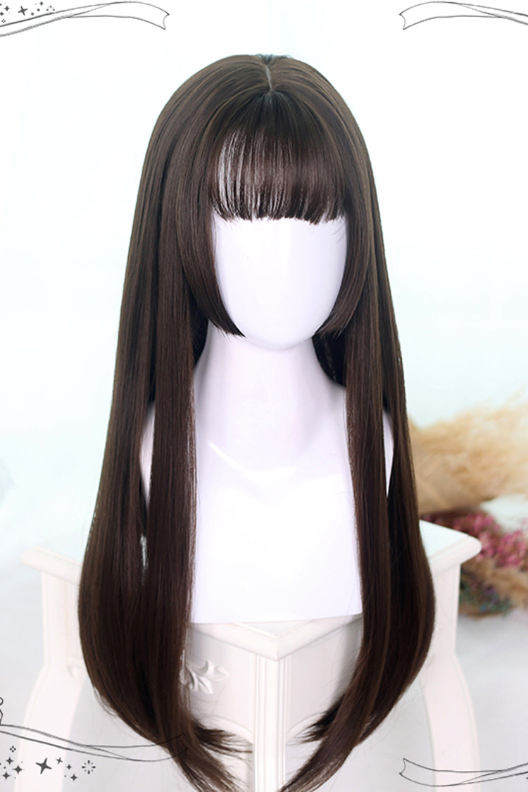 Lolita Wig - Two Colors Hime Cut, 2 Colors, Classic Style - Daily and Convention Styling - One Size Brown option