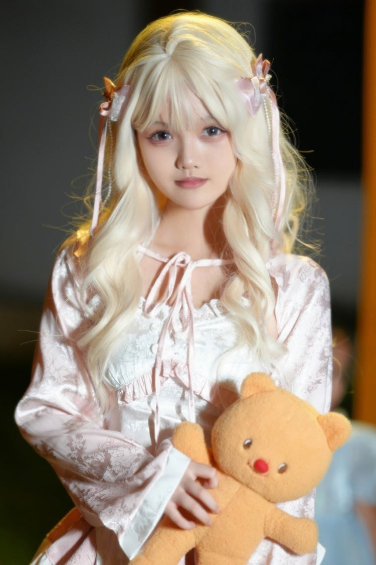Lolita Wig - Walnut Blonde Blunt Bangs, Walnut-Blonde, Sweet Style - additional product view 3