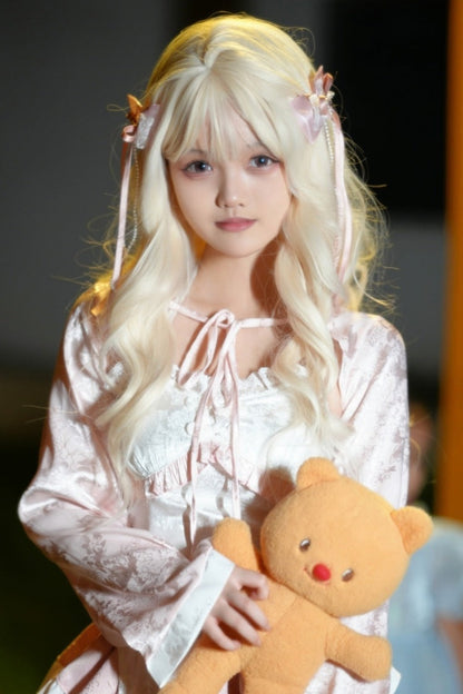Lolita Wig - Walnut Blonde Blunt Bangs, Walnut-Blonde, Sweet Style - additional product view 3