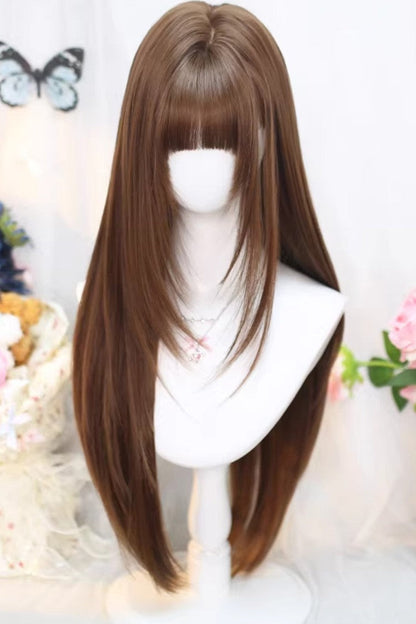 Lolita Wig - Warm Caramel Brown Wispy Air, Brown, Sweet Style - additional product view 2