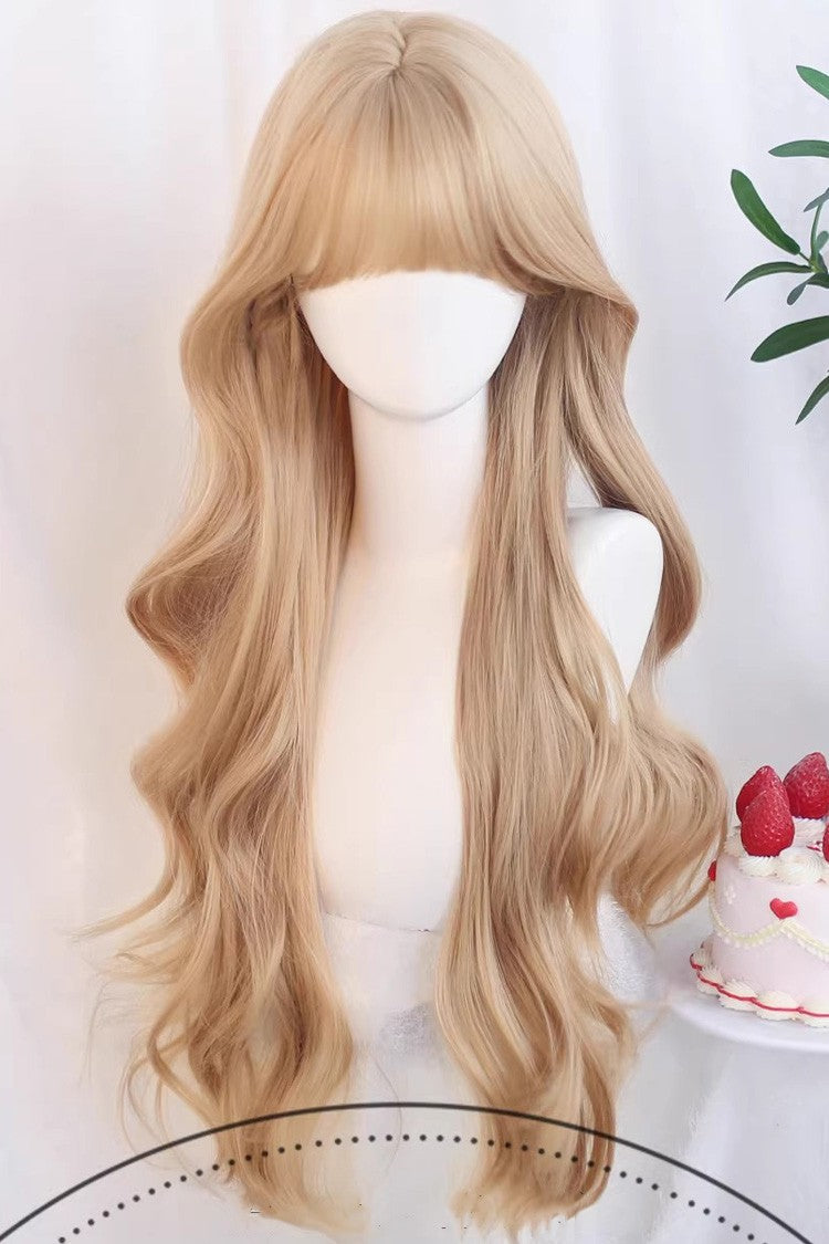 Lolita Wig - Wavy Daily With Light, 5 Colors, Sweet Style - Lolita Coordinate Hair - One-Size Milk-Tea-Gold option