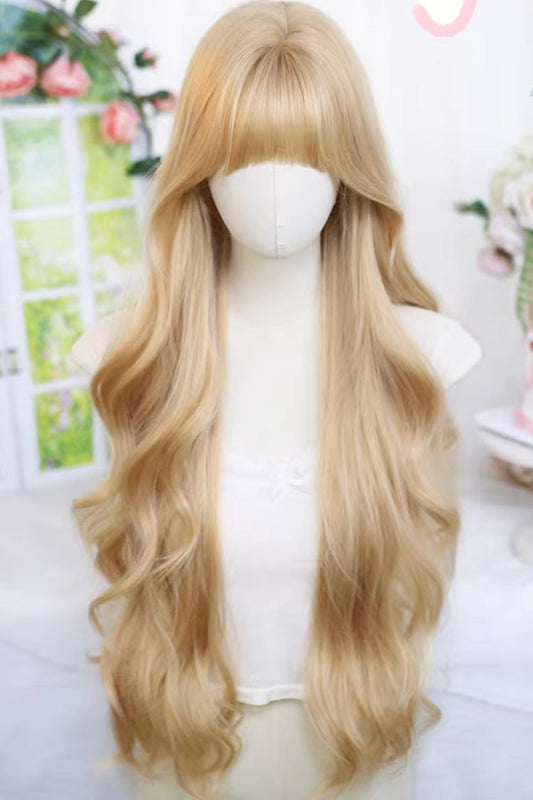 Long Wavy Lolita Wig - Almond-Blonde, Sweet Style - Kawaii Outfit Wig - additional product view 2